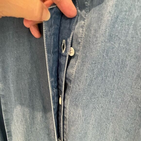 SPLENDID 241372 Womens Denim Chambray Casual Shirt Dress dip dye ombre S - Picture 6 of 13